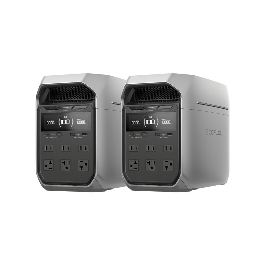 ecoflow 2 × delta 3 plus tragbare powerstation