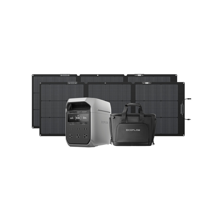 ecoflow delta 3 plus tragbare powerstation 2 x 220-w-solarpanel tasche der delta 3-serie