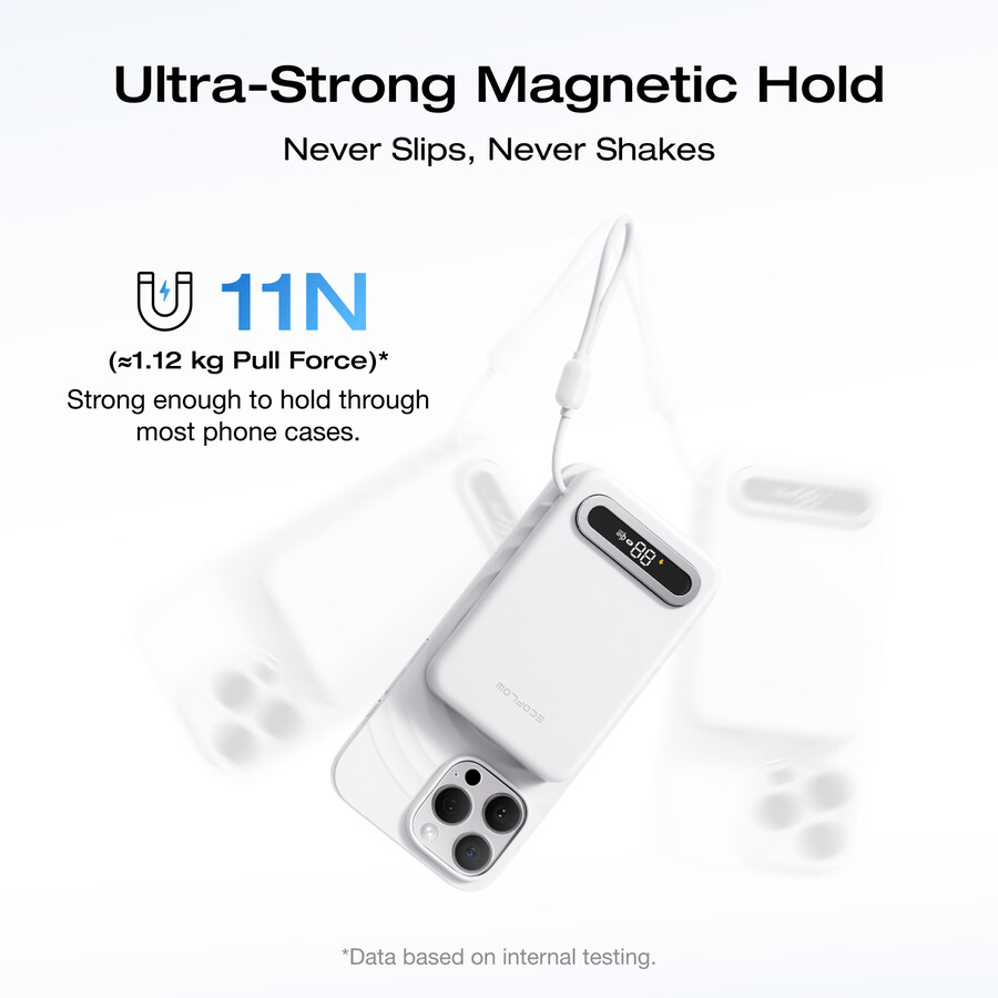 ecoflow rapid mag qi2.2 magnetische powerbank 10.000 mah 25 w integriertes usb-c-kabel