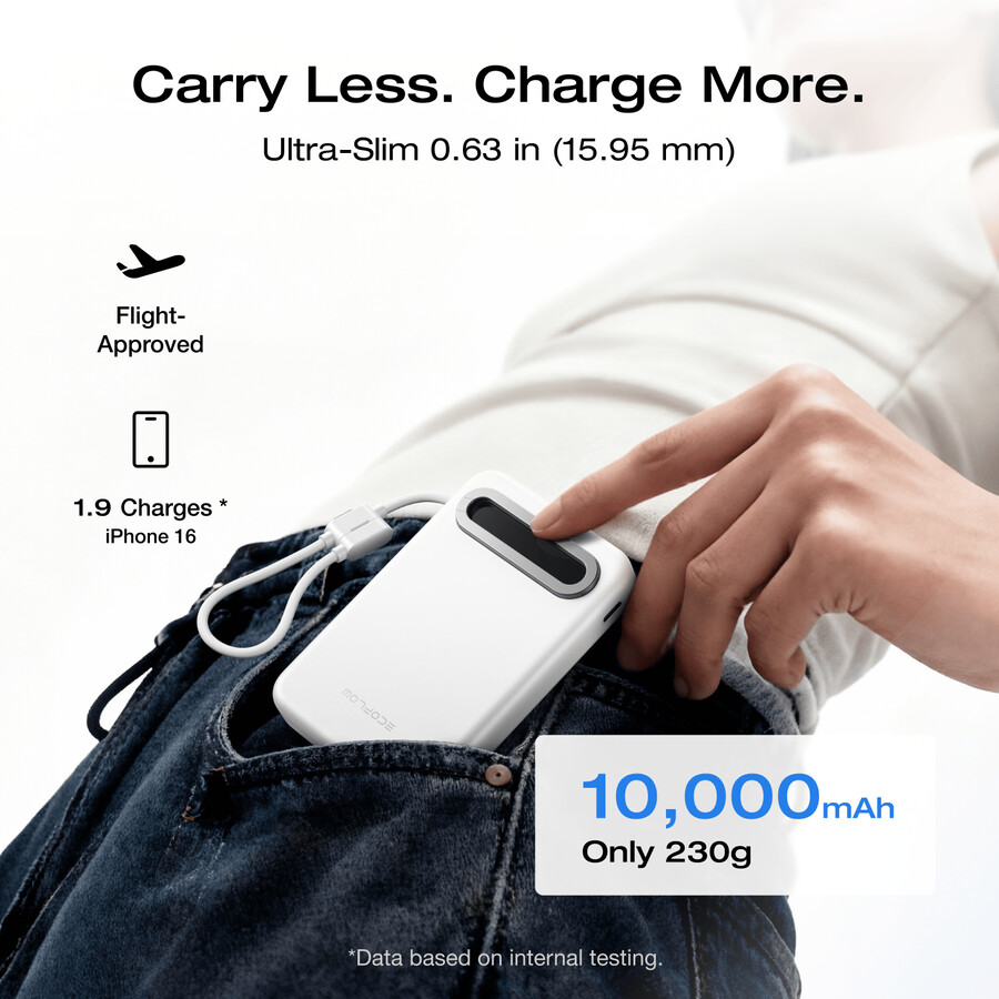 ecoflow rapid mag qi2.2 magnetische powerbank 10.000 mah 25 w integriertes usb-c-kabel