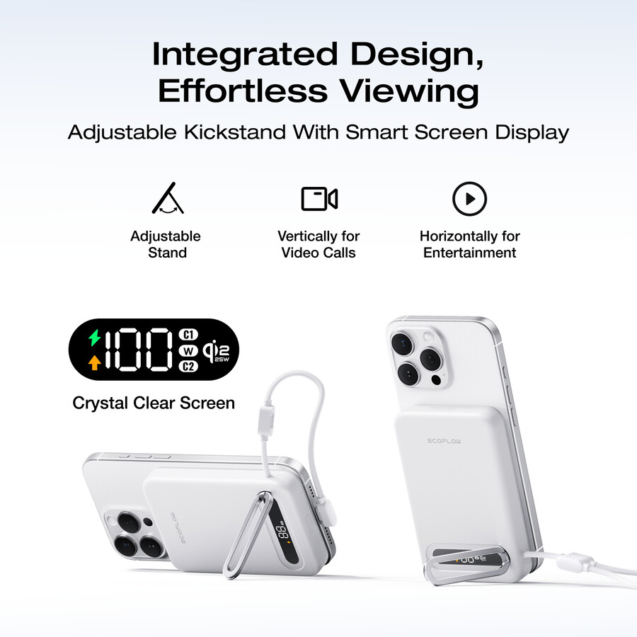 ecoflow rapid mag qi2.2 magnetische powerbank 10.000 mah 25 w integriertes usb-c-kabel
