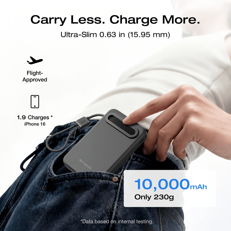 ecoflow rapid mag qi2.2 magnetische powerbank 10.000 mah 25 w integriertes usb-c-kabel