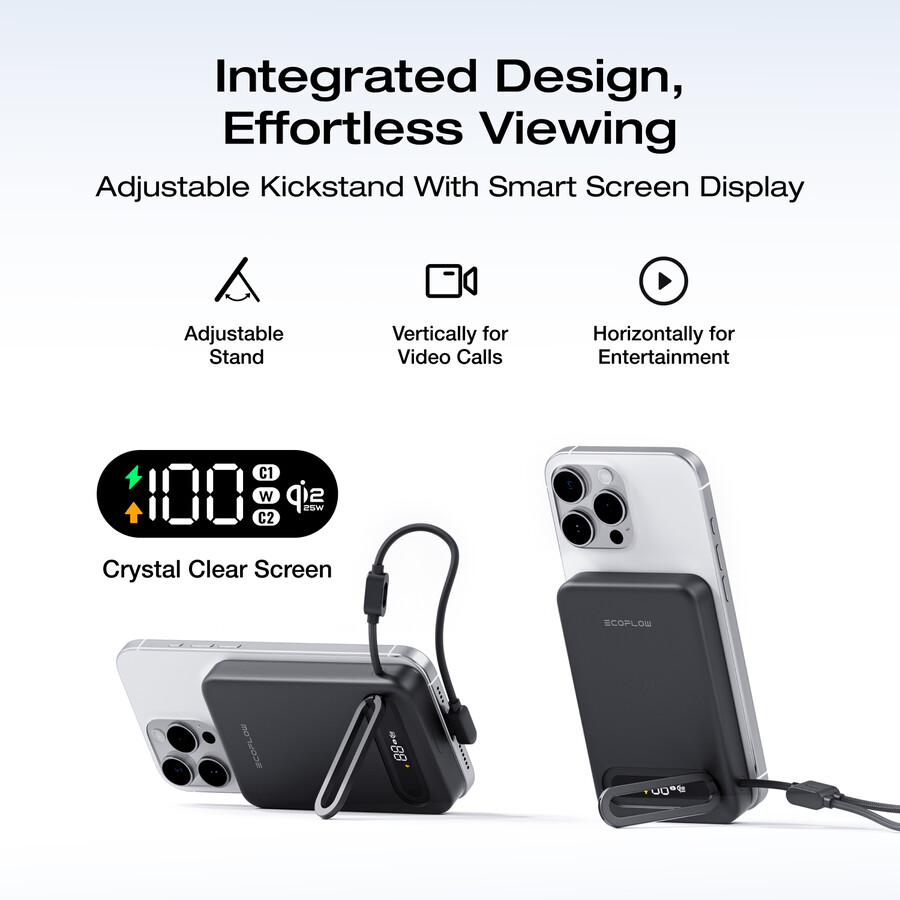 ecoflow rapid mag qi2.2 magnetische powerbank 10.000 mah 25 w integriertes usb-c-kabel