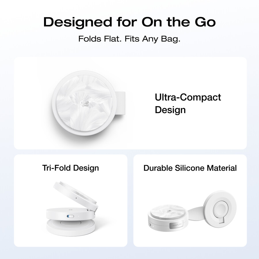 ecoflow rapid mag qi2.2 kabellose ladestation 3-in-1 faltbar