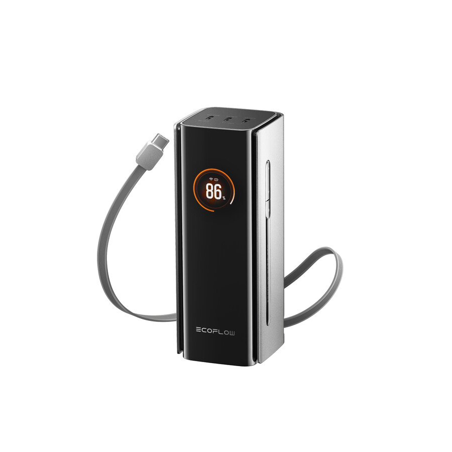 ecoflow rapid pro powerbank 20.000 mah 230 w 100-w-kabel integriert