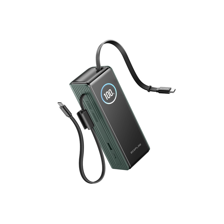 ecoflow rapid powerbank 25.000 mah 170 w 100 w integrierter verstärker und einziehbare kabel