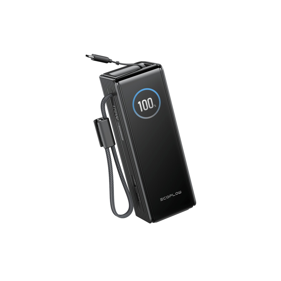 ecoflow rapid powerbank 25.000 mah 170 w 100 w integrierter verstärker und einziehbare kabel
