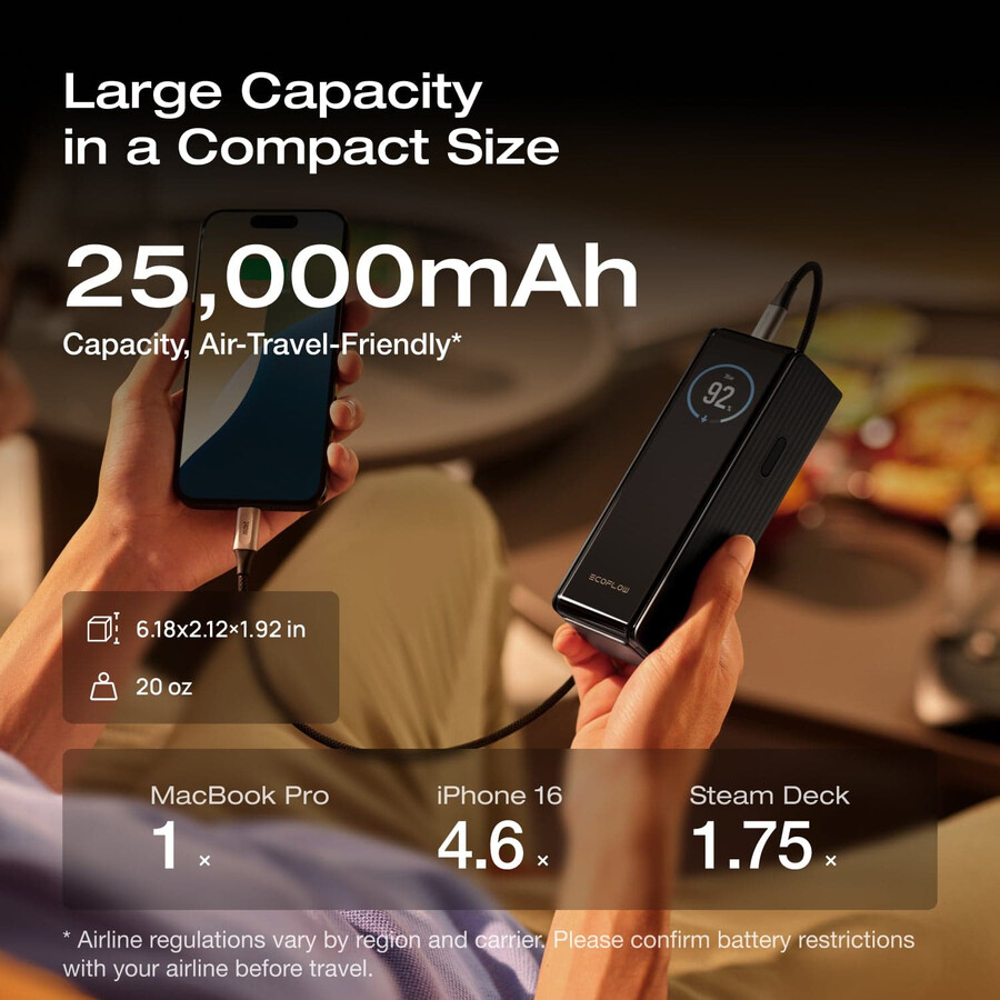 ecoflow rapid powerbank 25.000 mah 170 w