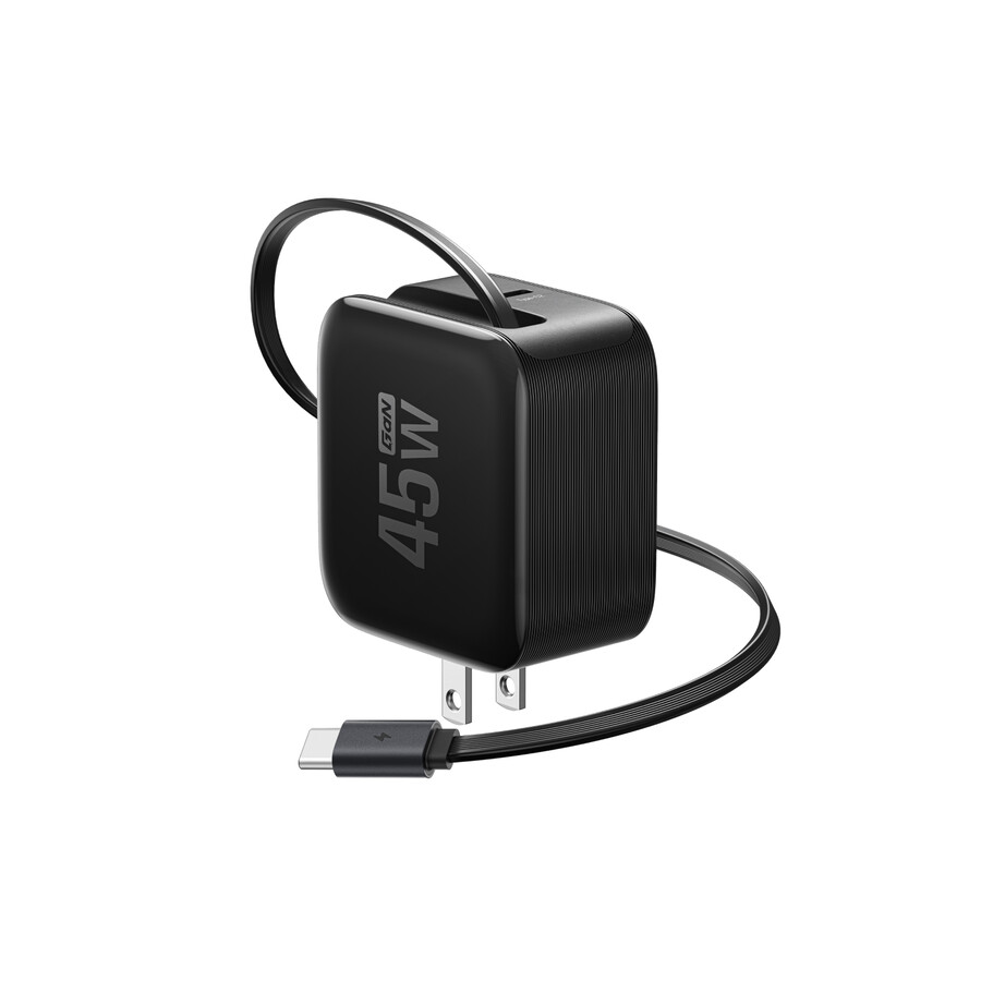 ecoflow rapid ladegerät 45w einziehbares kabel gan