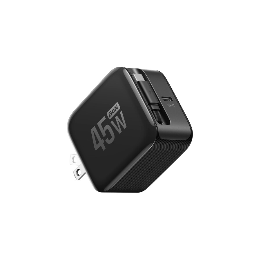 ecoflow rapid ladegerät 45w einziehbares kabel gan