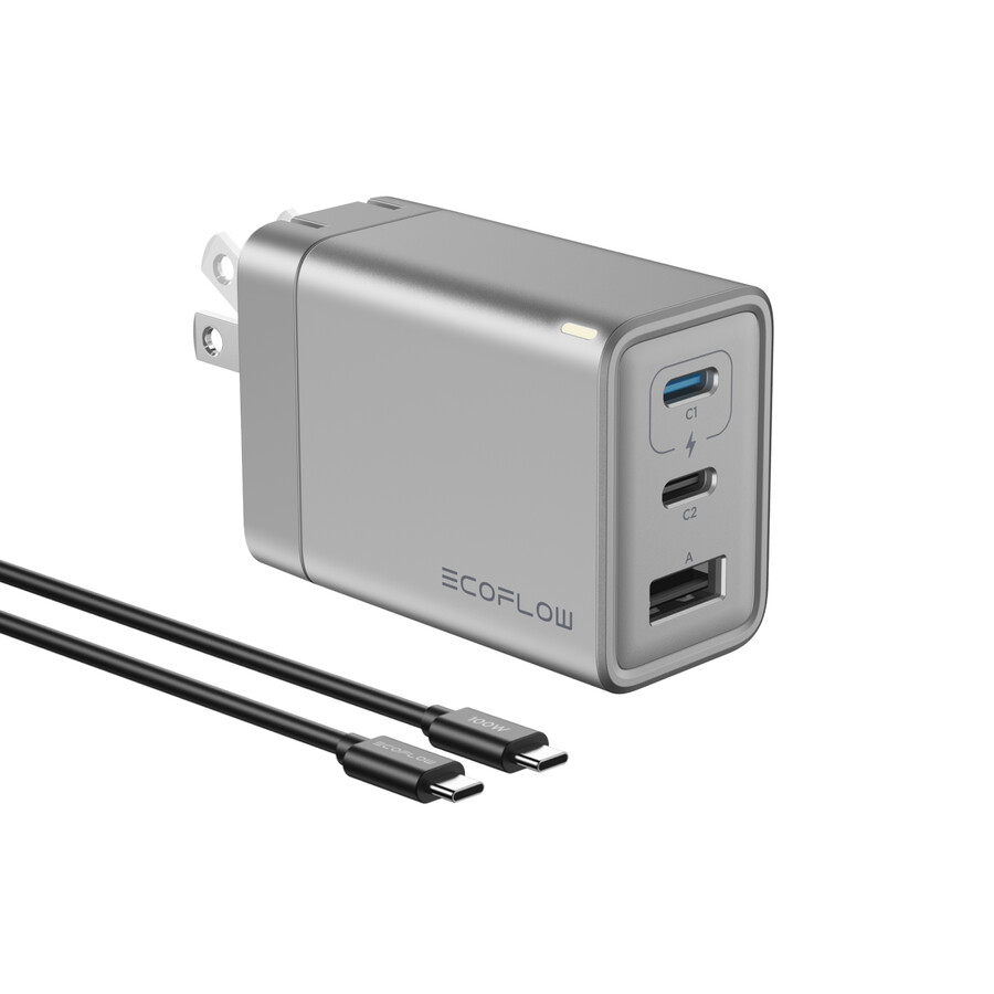 ecoflow rapid 65w gan-ladegerät mit 100w-kabel